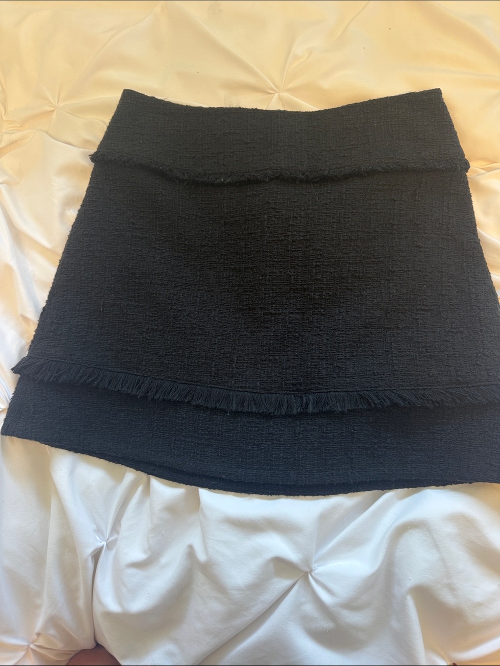 Proenza Schouler Black Textured Fringe Mini Skirt